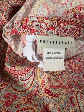 Pottery Barn Paisley Cotton Duvet Cover in Pink, Aqua & Cream